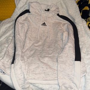 White and black Adidas workout hoodie